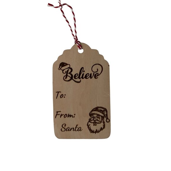 Christmas Gift Tags Ornaments Holiday Gift Tags Wood Gift Tags set of 6 - Picture 7 of 7